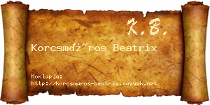 Korcsmáros Beatrix névjegykártya
